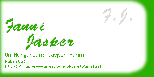 fanni jasper business card